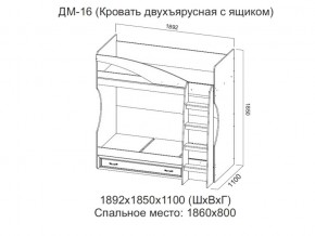 ДМ-16 Кровать двухъярусная с ящиком в Среднеуральске - sredneuralsk.магазин96.com | фото