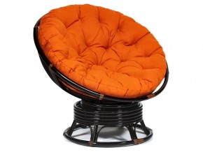 Кресло-качалка Papasan w 23/01 B с подушкой Antique brown, ткань Оранжевый в Среднеуральске - sredneuralsk.магазин96.com | фото