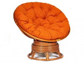 Кресло-качалка Papasan w 23/01 B с подушкой Cognac, ткань Оранжевый в Среднеуральске - sredneuralsk.магазин96.com | фото