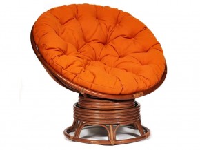 Кресло-качалка Papasan w 23/01 B с подушкой Pecan, ткань Оранжевый в Среднеуральске - sredneuralsk.магазин96.com | фото