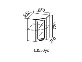 Ш550ус/720 Шкаф навесной 550/720 (угловой со стеклом) в Среднеуральске - sredneuralsk.магазин96.com | фото