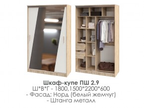 шкаф-купе ПШ-2.9 1500 Норд Белый жемчуг 1500 в Среднеуральске - sredneuralsk.магазин96.com | фото